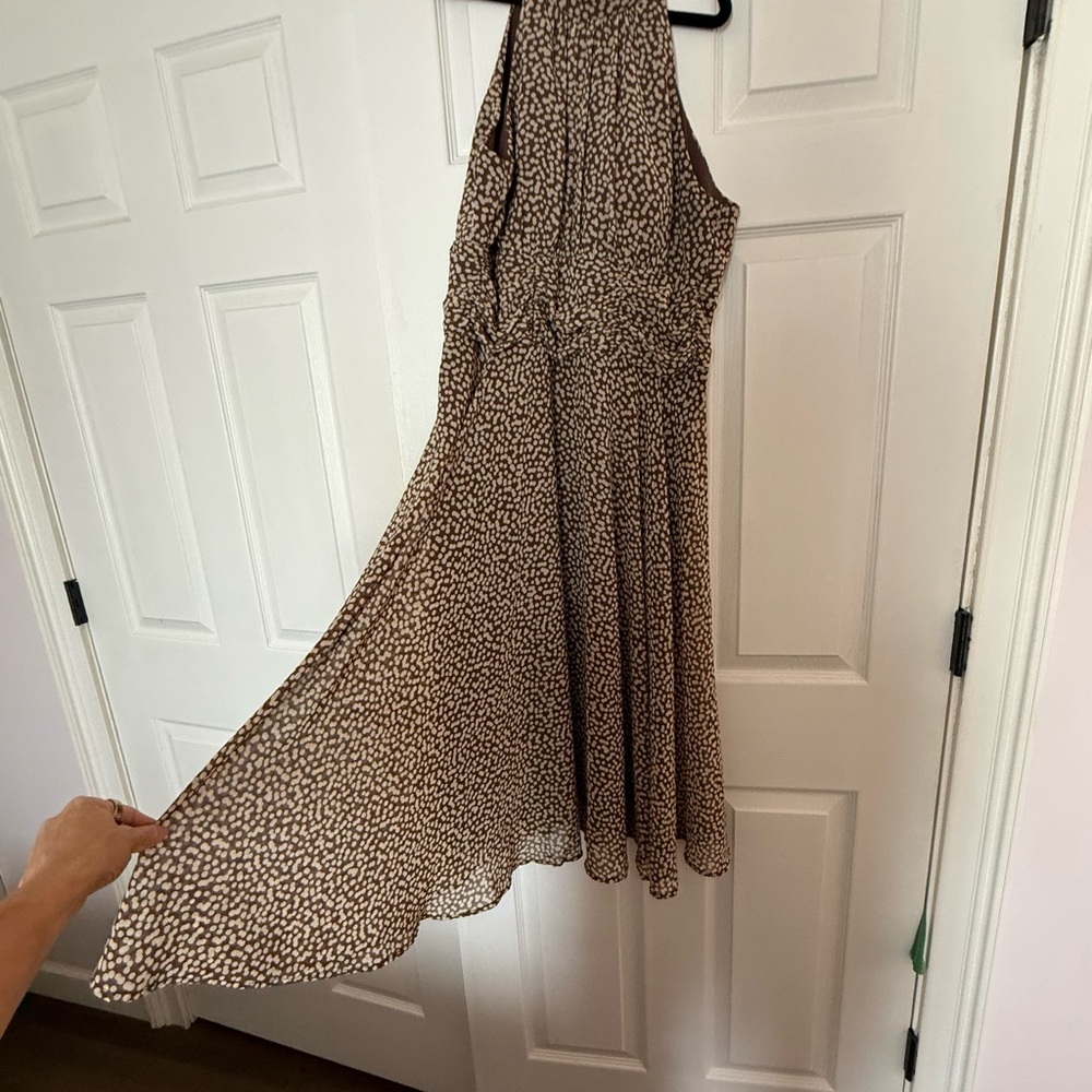 Connected Apparel Tan Patterned Backless Dress - image 4